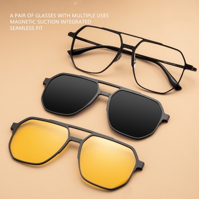High Quality Pure Titanium Aluminum Magnetic Clip On Glasses