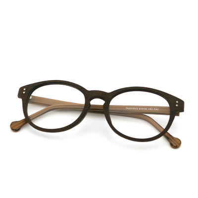 Good price Elliptic Wood Copy Acetate Optical Glasses Frame Wholesale MR 251013 online