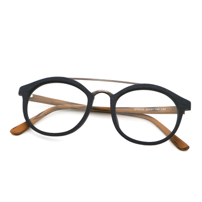 Goede prijs Elliptisch frame Stijlvol houten kopie Acetaat bril frame MR 098.2 online