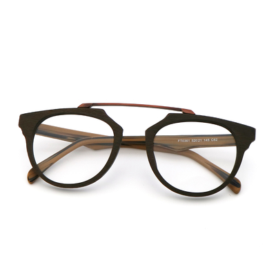 Good price Vintage Manual Wood Grain Acetate Optical Glasses Frame MR 0361 online