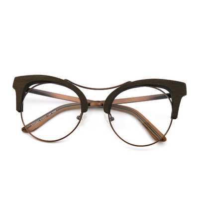 quality Handmade Imitation Wood Acetate Optical Glasses Frame MR 0363 factory