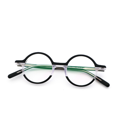 Good price Black Artisanal Personality Acetate Titanium Glasses Fad Retro Frame MR 98031 online