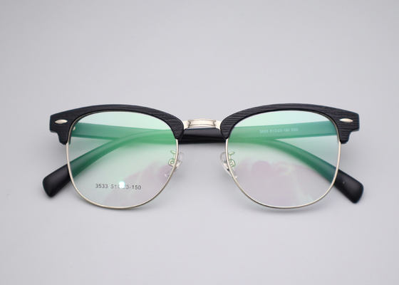 Good price Classic Browline Eyeglasses Customer Logo TR Metal Frame Glasses online