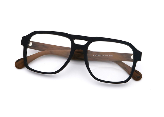 Good price Adjustable Polygons Wood Grain Glasses Acetate Material 8187 online